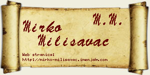 Mirko Milisavac vizit kartica